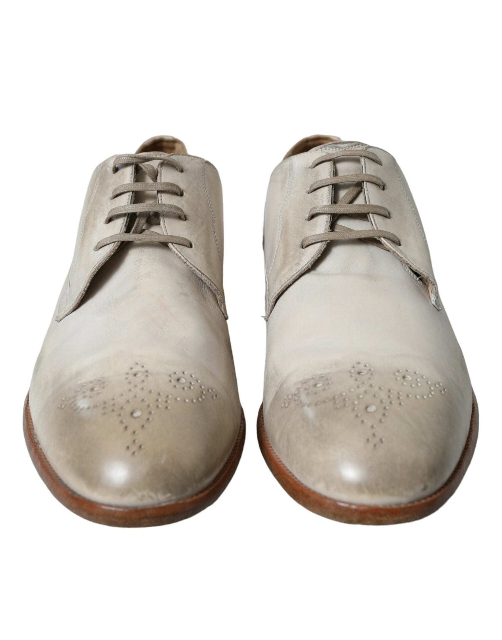 Eleganti scarpe Derby in pelle di vitello bianca