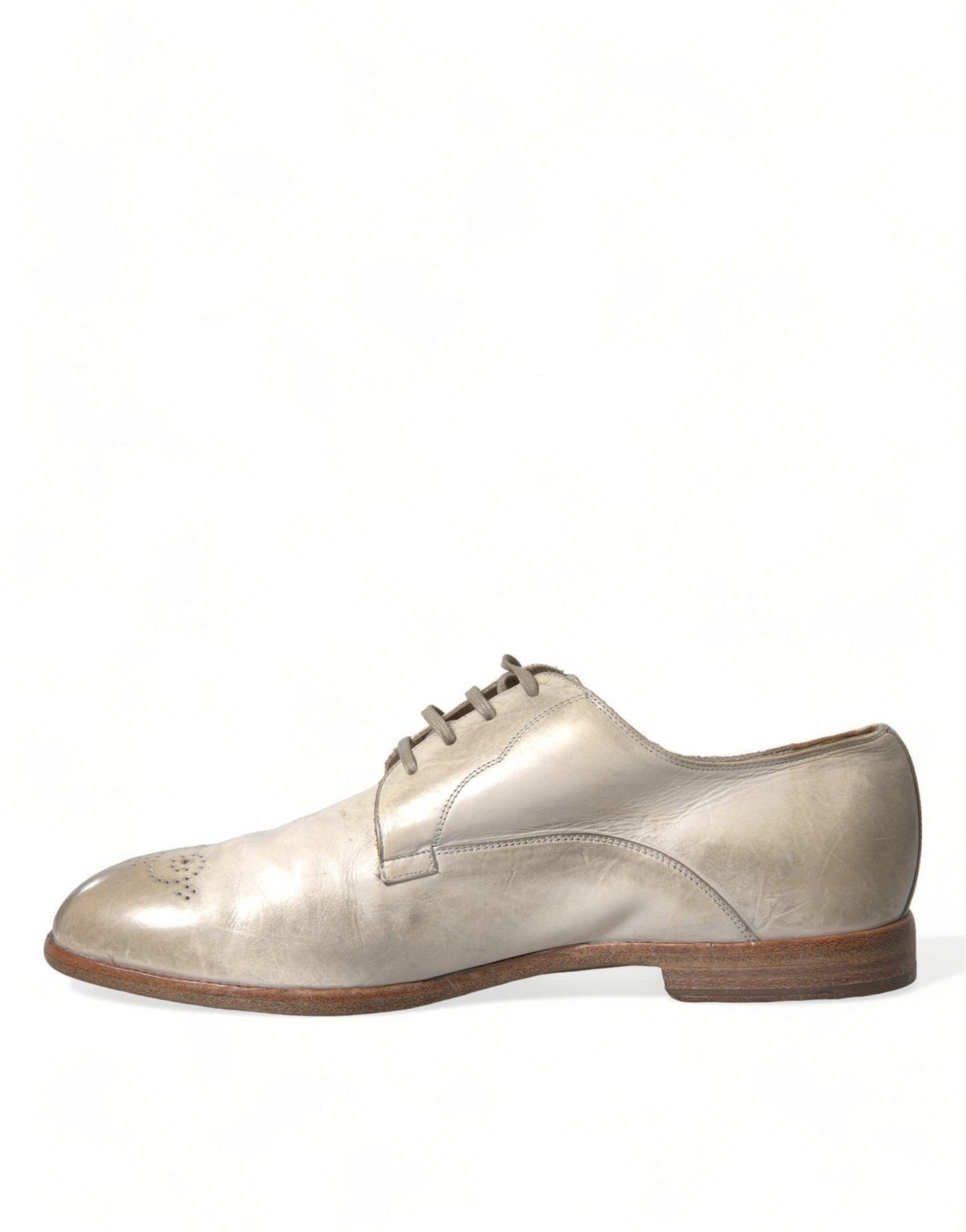 Eleganti scarpe Derby in pelle di vitello bianca