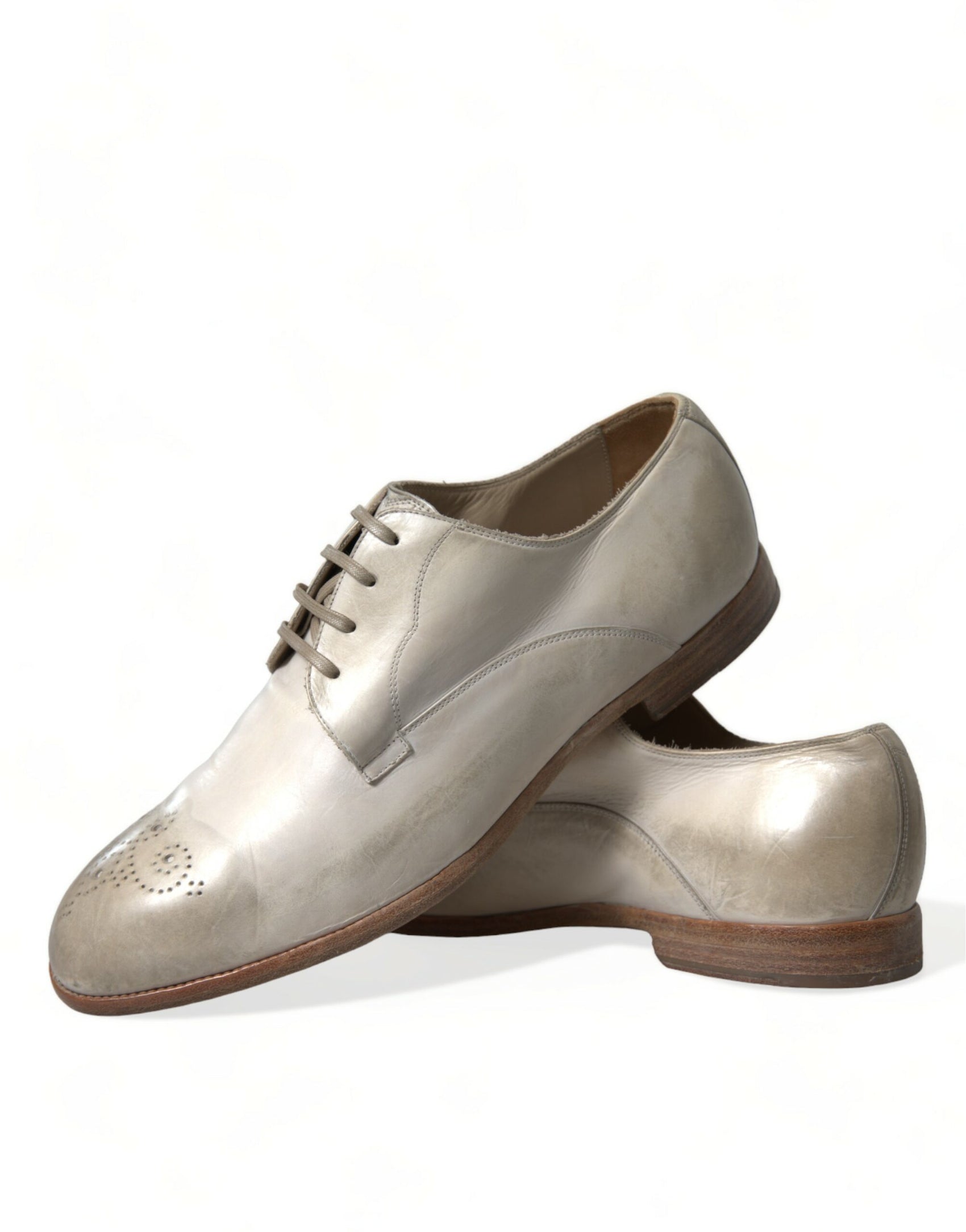 Eleganti scarpe Derby in pelle di vitello bianca