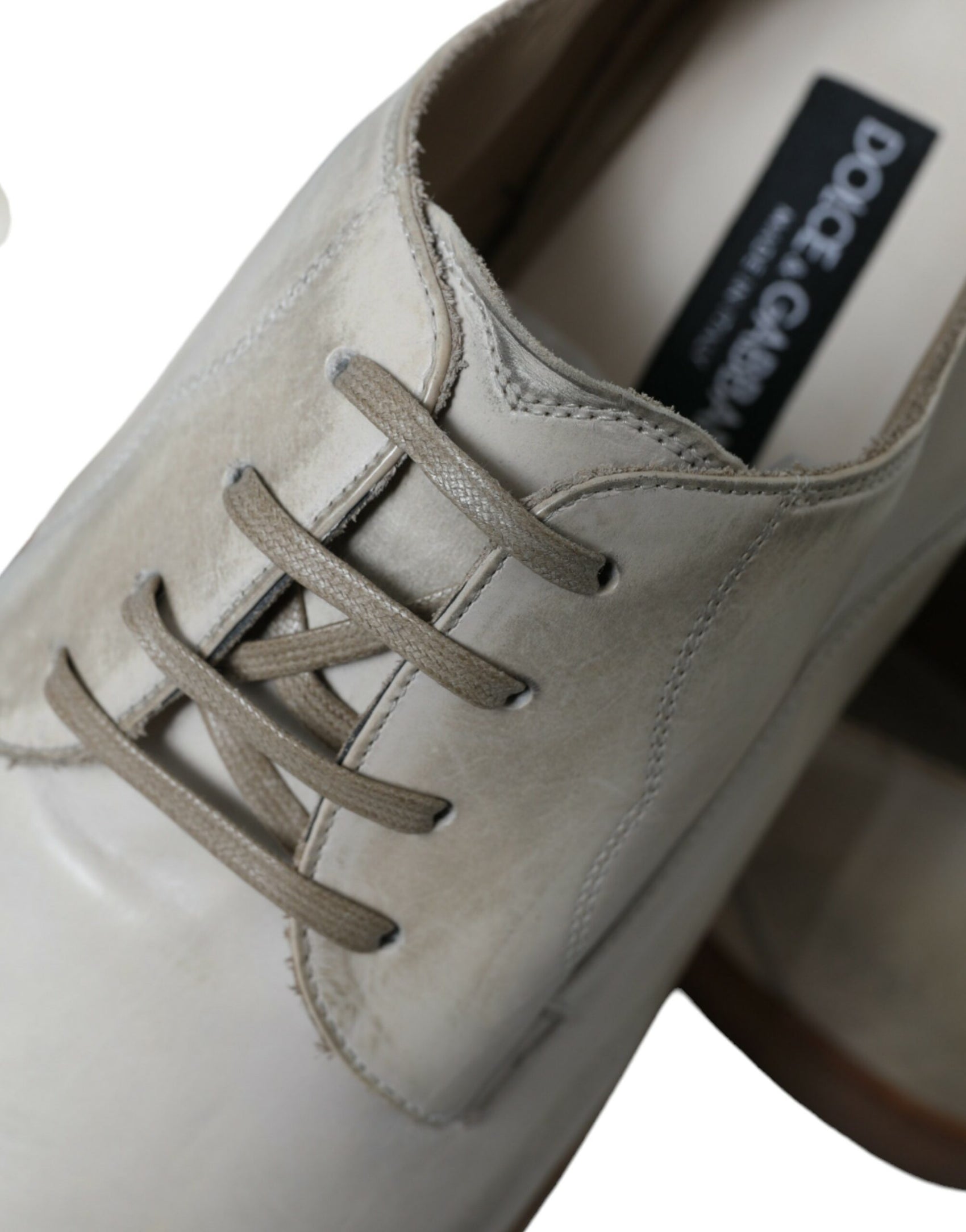 Eleganti scarpe Derby in pelle di vitello bianca