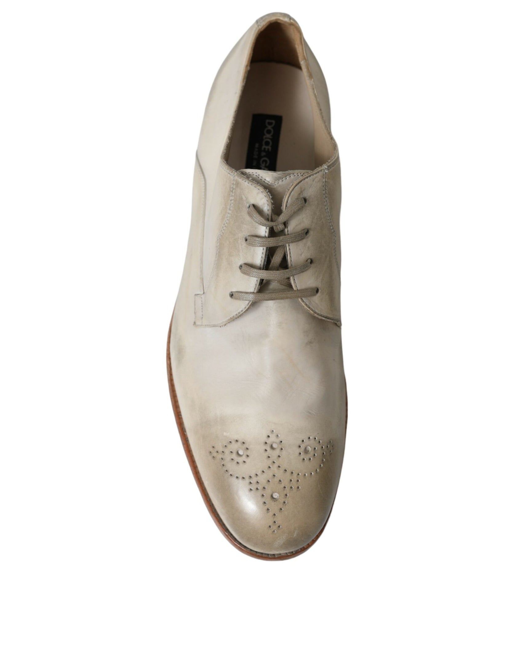 Eleganti scarpe Derby in pelle di vitello bianca