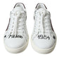 Exclusive White Bordeaux Low Top Sneakers