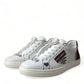 Exclusive White Bordeaux Low Top Sneakers