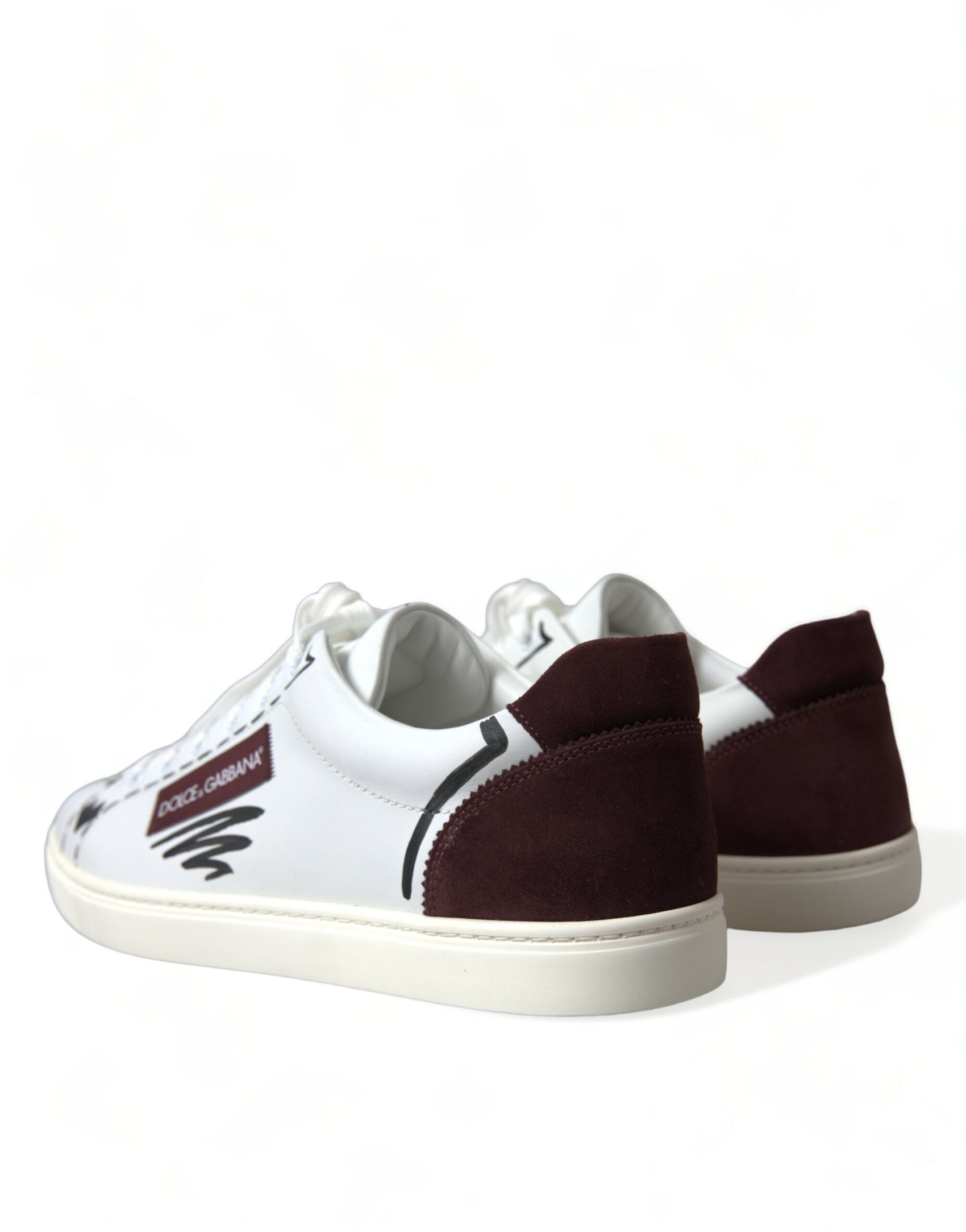 Sneakers basse esclusive bianche bordeaux