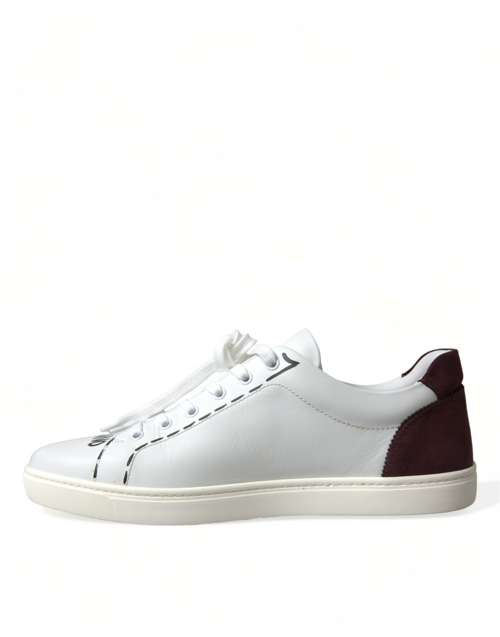 Sneakers basse esclusive bianche bordeaux