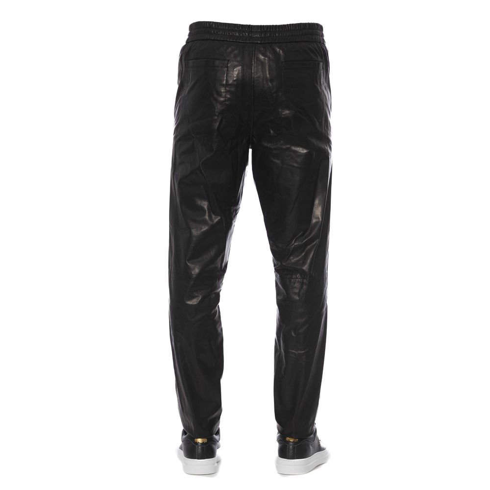 Schwarze Herrenhose aus Leder