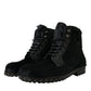 Elegant Black Calf Leather Lace-Up Boots