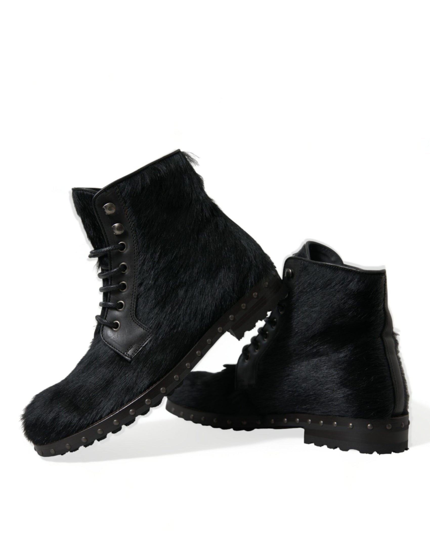 Elegante schwarze Schnürstiefel aus Kalbsleder