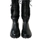 Elegante schwarze Shearling-Stiefel mit halbhoher Sohle