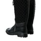 Elegant Quilted Lace-Up Rain Boots