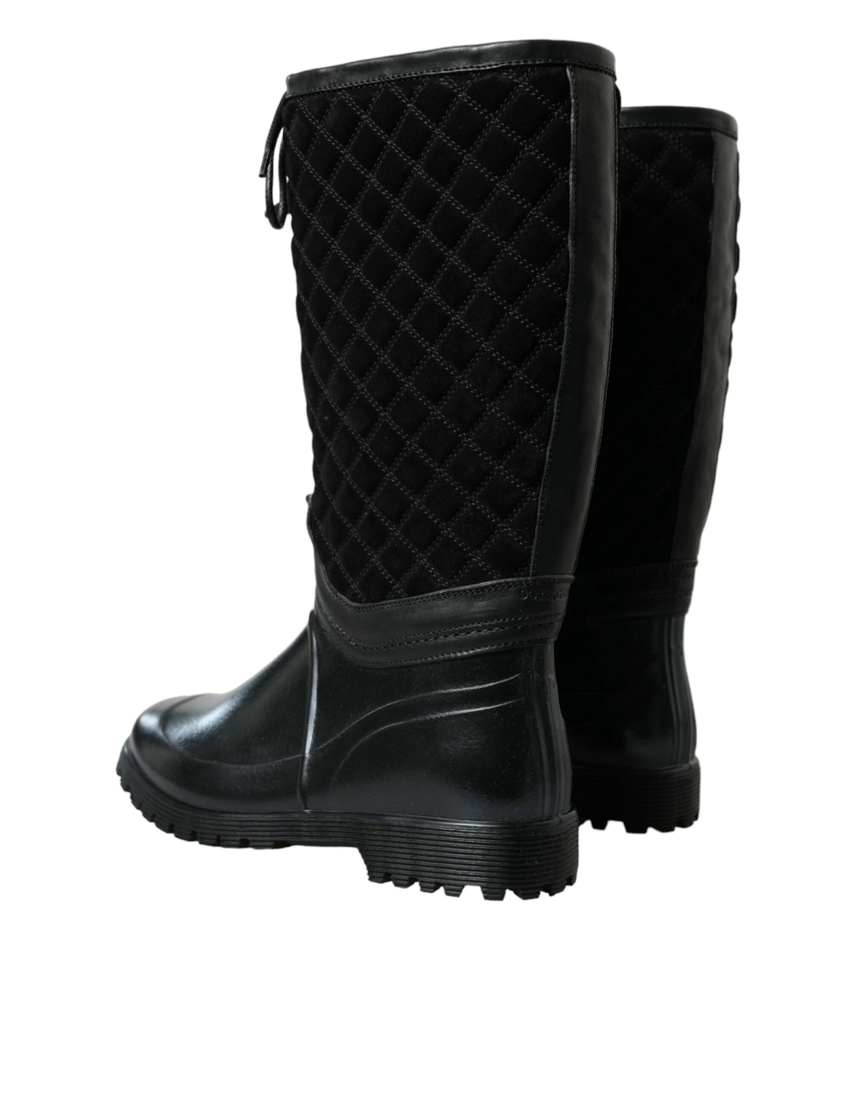 Elegante gesteppte Gummistiefel mit Schnürung
