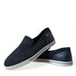 Elegant Blue Suede Leather Loafers