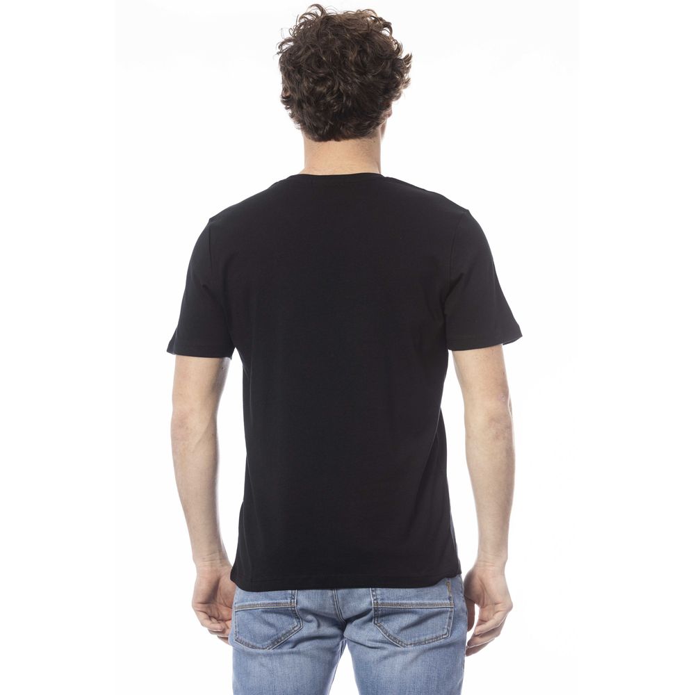 Schwarzes Herren-T-Shirt aus Baumwolle