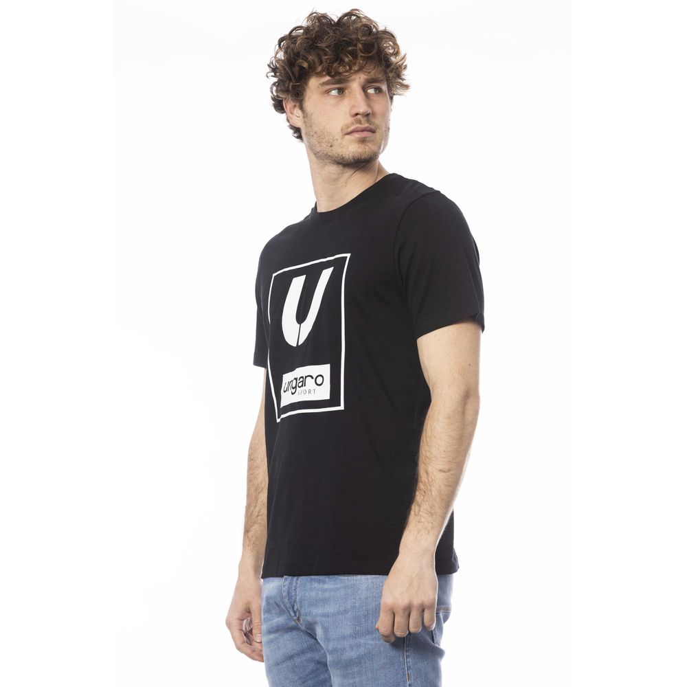 Schwarzes Herren-T-Shirt aus Baumwolle