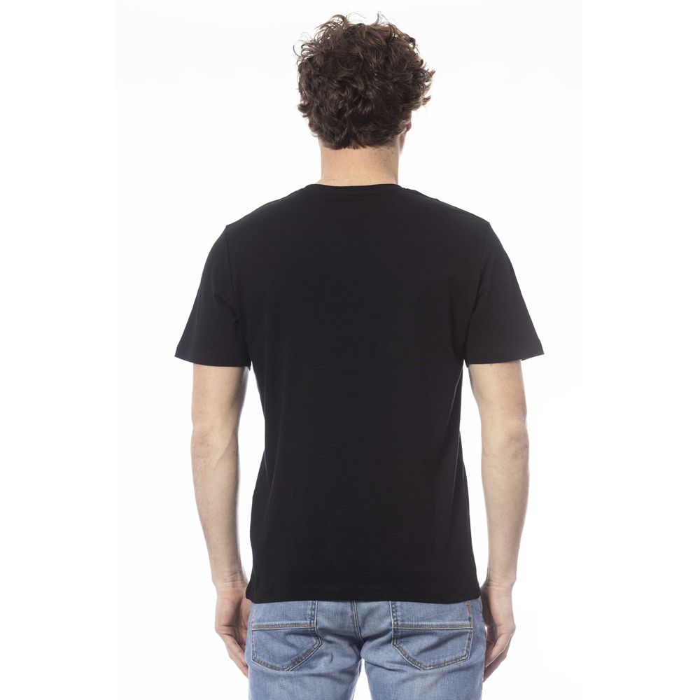 Schwarzes Herren-T-Shirt aus Baumwolle