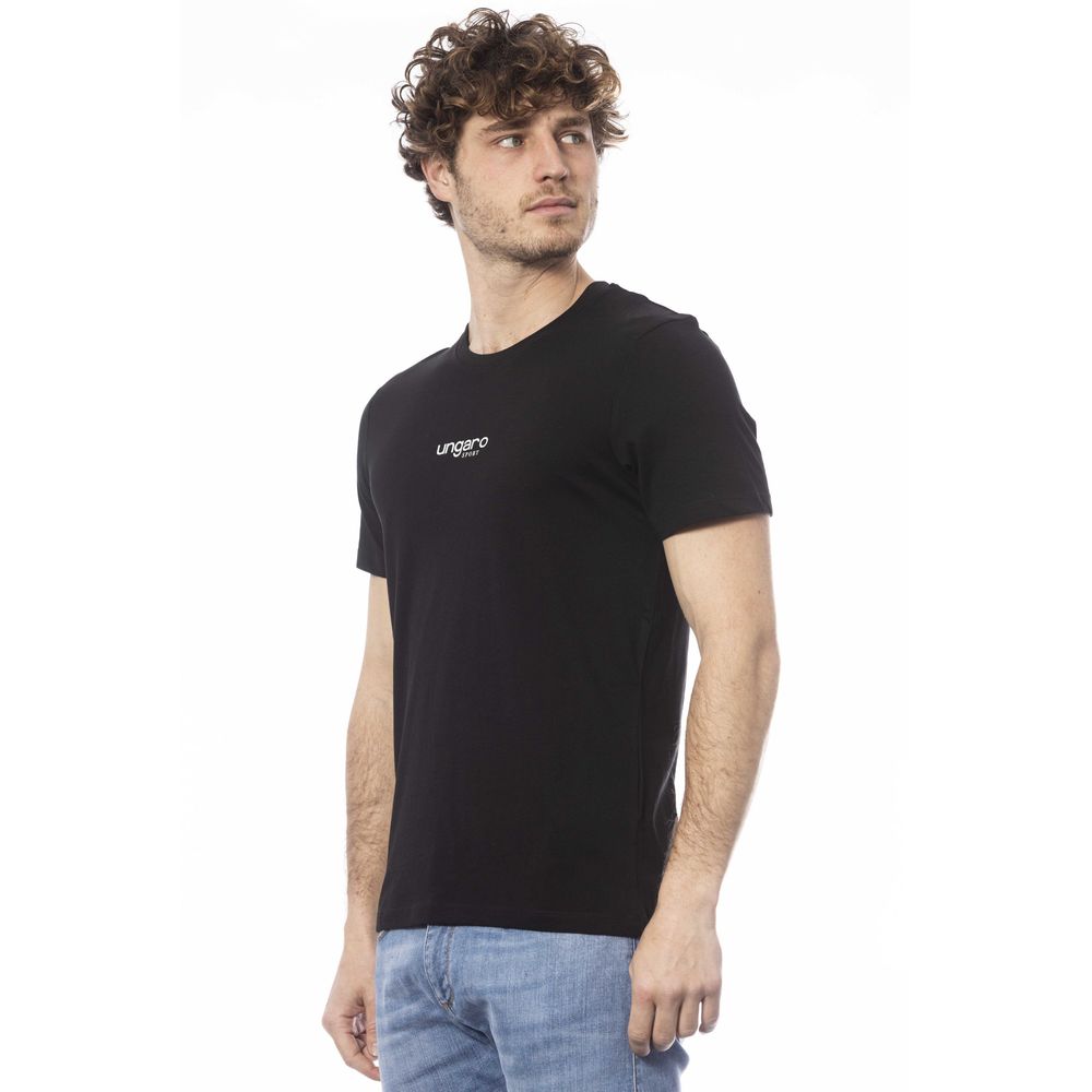 Schwarzes Herren-T-Shirt aus Baumwolle