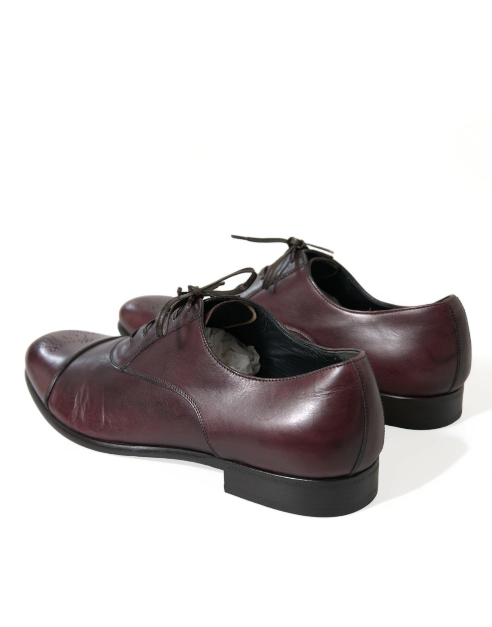 Eleganti scarpe derby in pelle bordeaux
