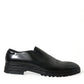 Elegant Black Leather Studded Loafers