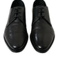 Elegant Black Leather Derby Dress Shoes