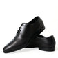 Elegant Black Leather Derby Dress Shoes