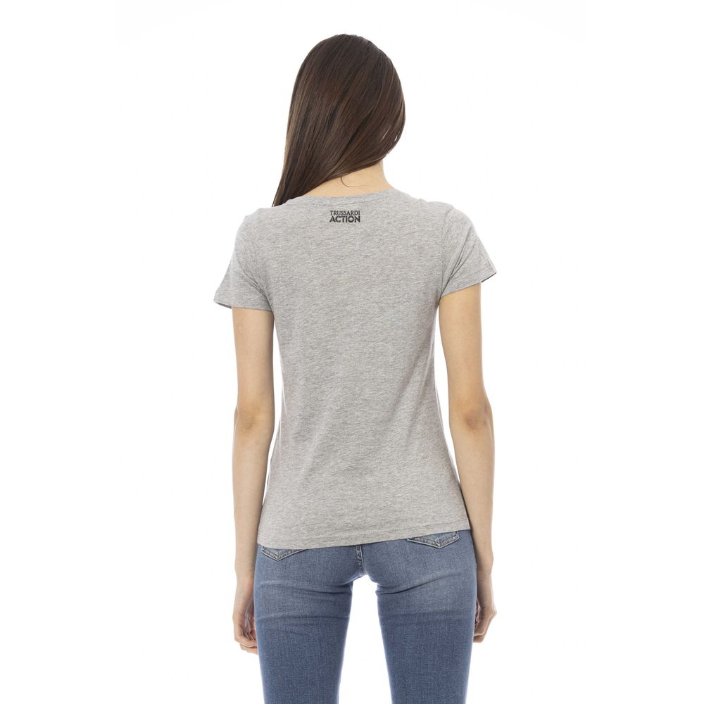 Graues Baumwolltop für Damen