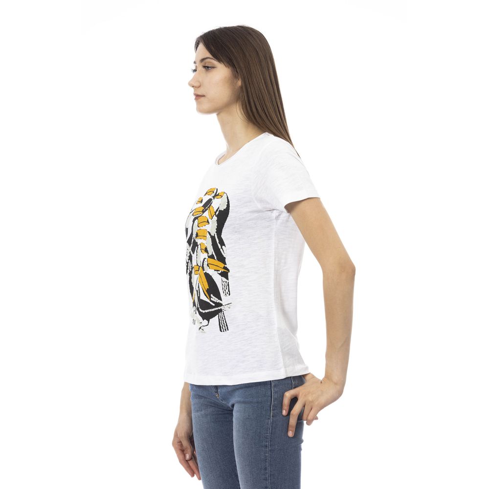 Weißes Damen-T-Shirt aus Baumwolle