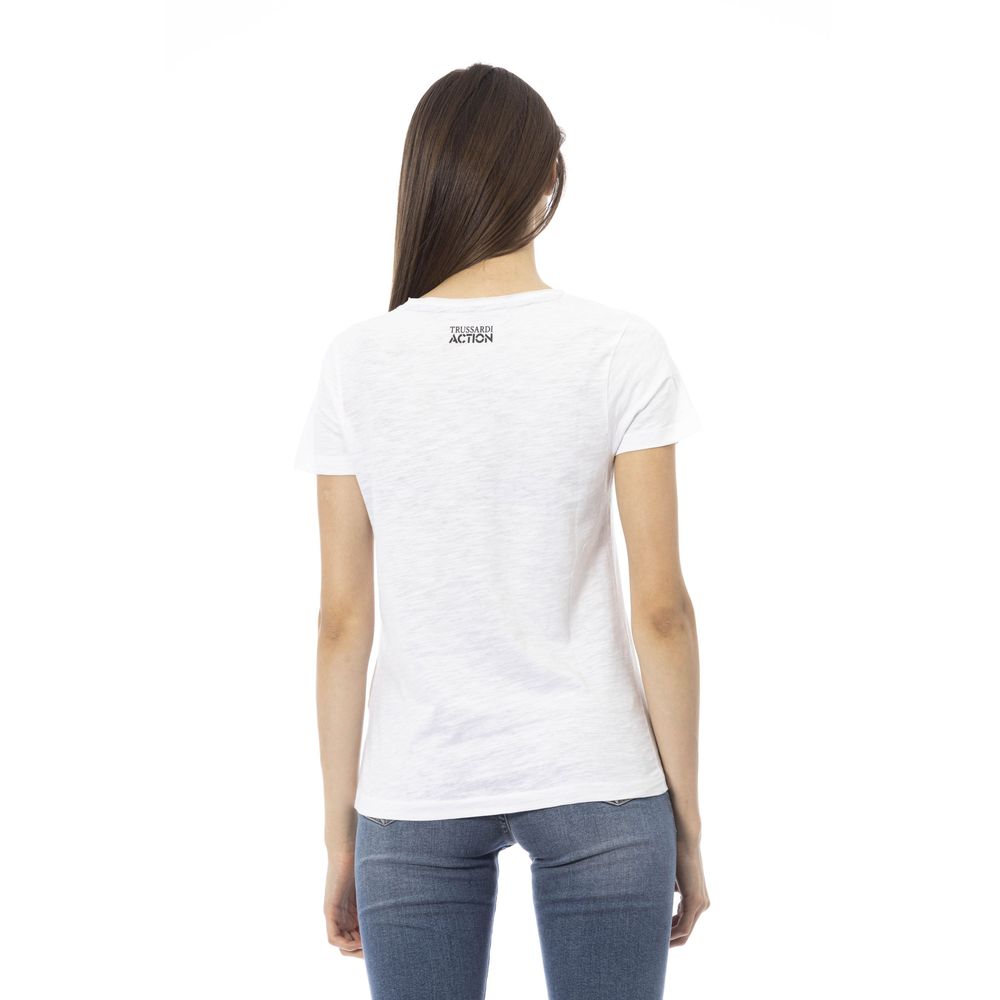 Weißes Damen-T-Shirt aus Baumwolle