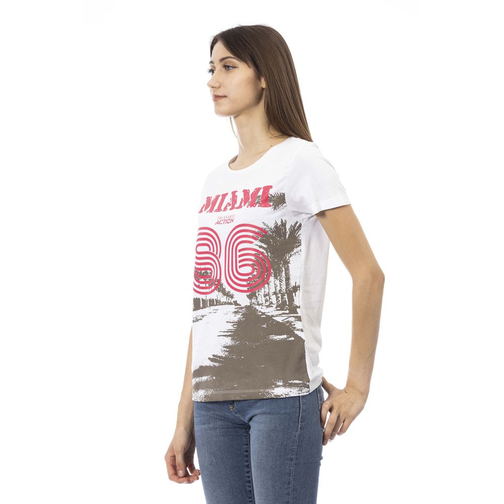 Weißes Damen-T-Shirt aus Baumwolle