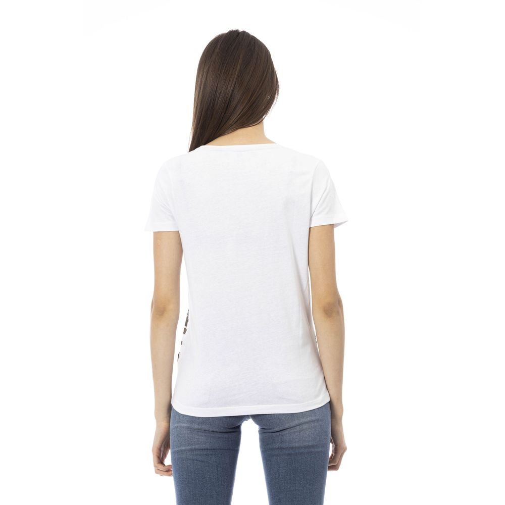 Weißes Damen-T-Shirt aus Baumwolle
