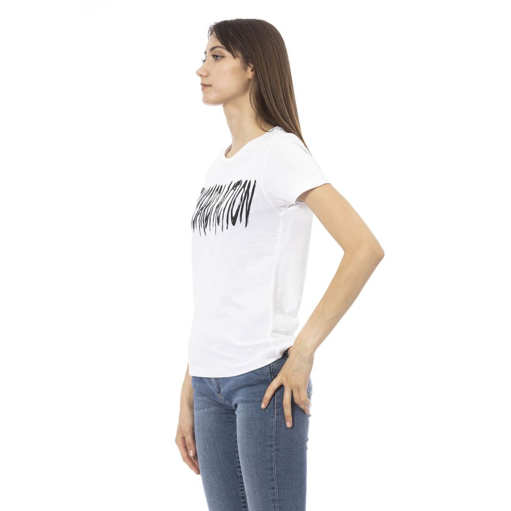 Weißes Damen-T-Shirt aus Baumwolle