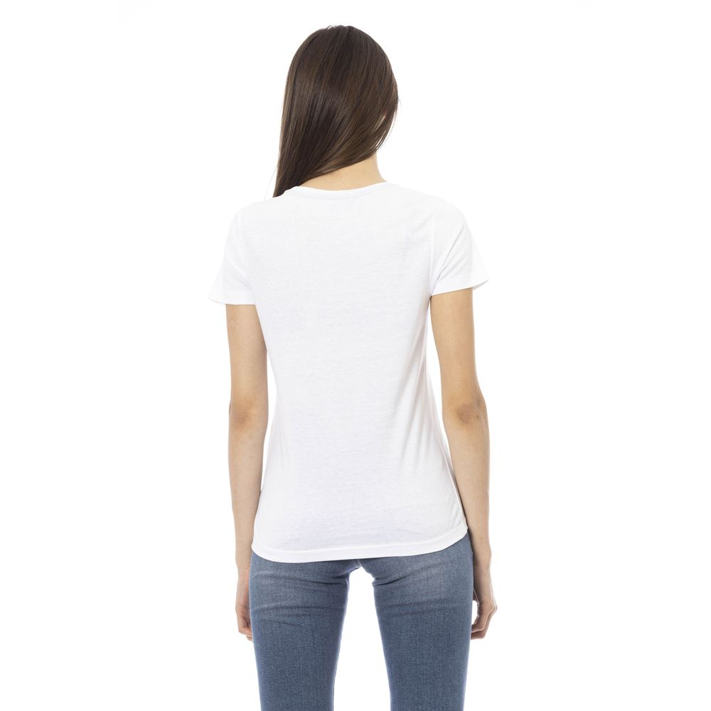 Weißes Damen-T-Shirt aus Baumwolle