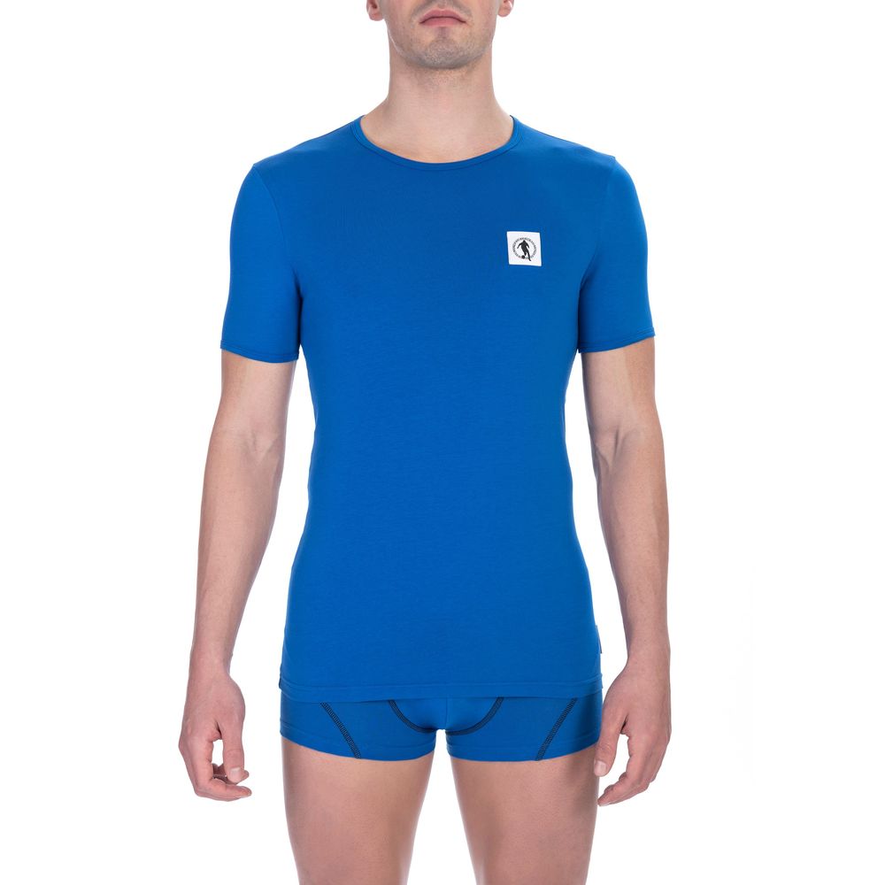 T-shirt da uomo in cotone blu