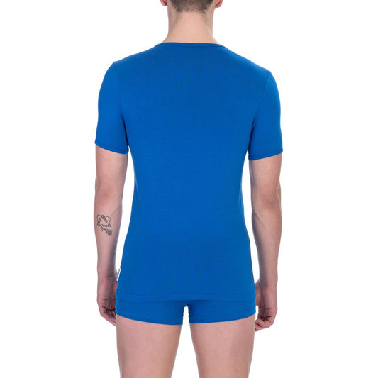 T-shirt da uomo in cotone blu