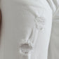 Eleganti jeans bianchi a vita media in denim cropped
