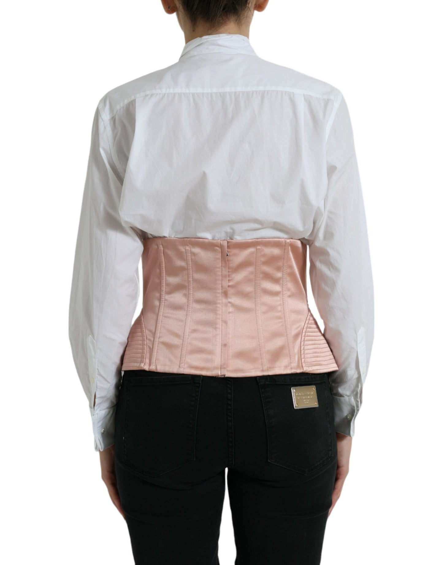 Elegante cintura corsetto con lacci rosa
