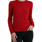 Strahlend roter Wollpullover
