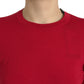 Strahlend roter Wollpullover
