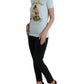 Elegante T-shirt in cotone azzurro chiaro