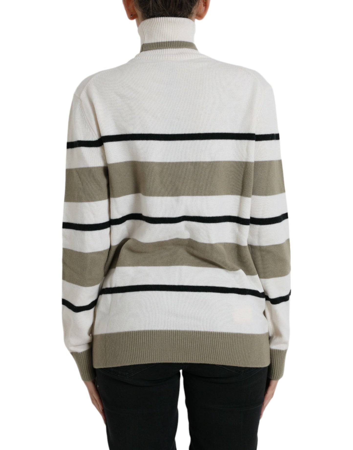 Maglione dolcevita in lana a righe italiane