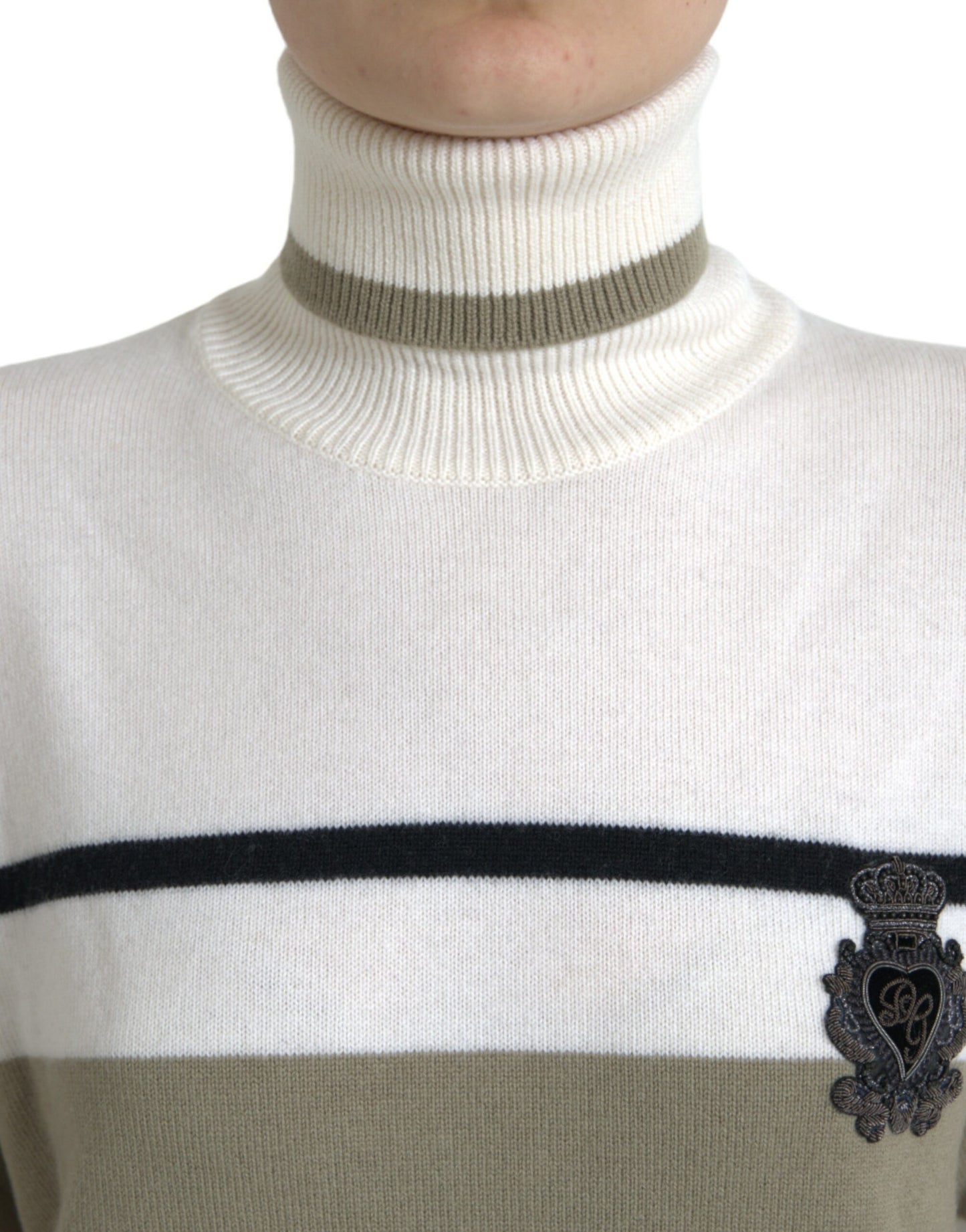Maglione dolcevita in lana a righe italiane