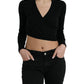 Elegante maglione cardigan in lana vergine nera