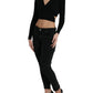 Elegante maglione cardigan in lana vergine nera