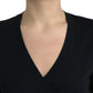 Elegante maglione cardigan in lana vergine nera