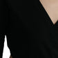 Elegante maglione cardigan in lana vergine nera