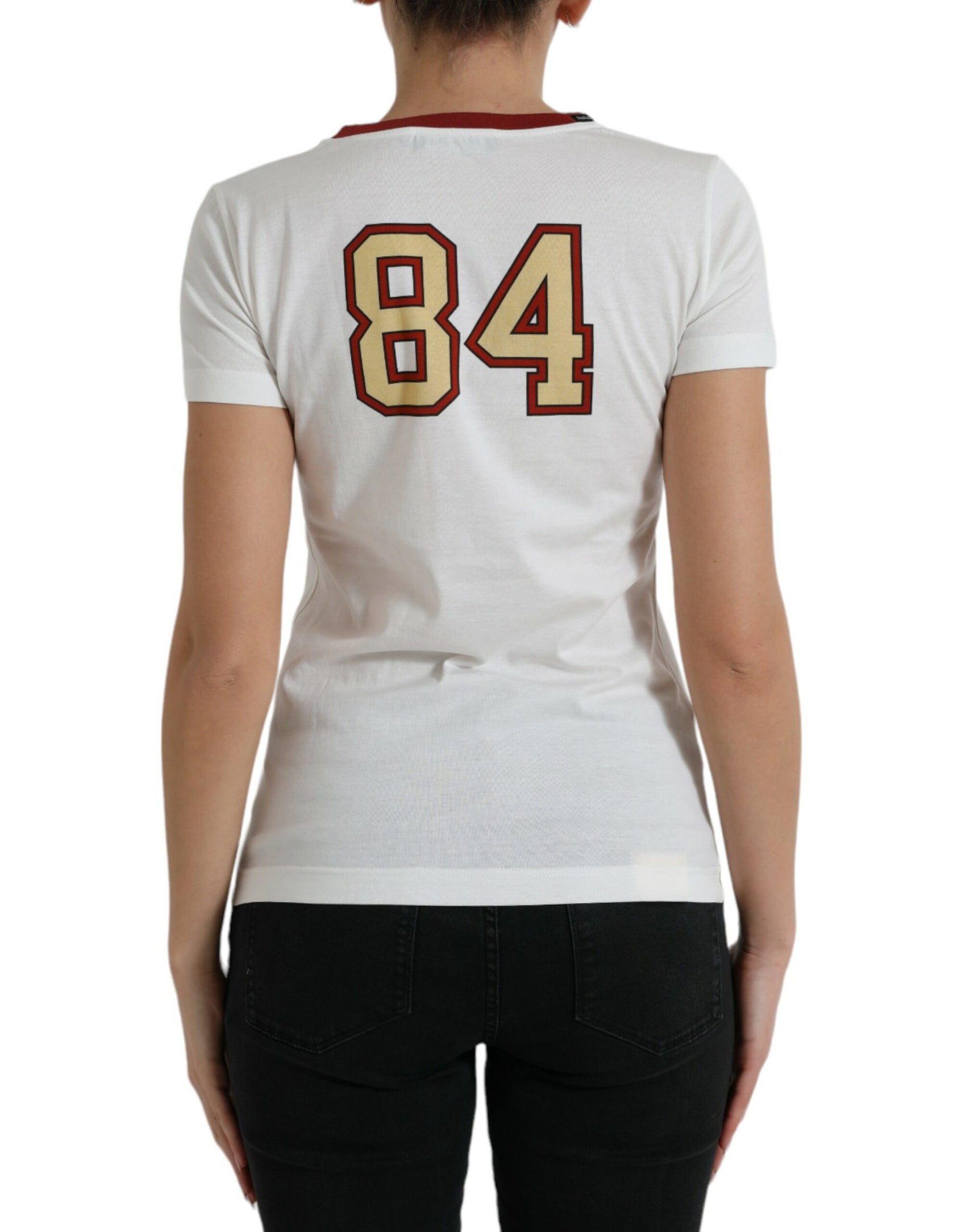 Elegantes weißes Rundhals-T-Shirt aus Baumwolle