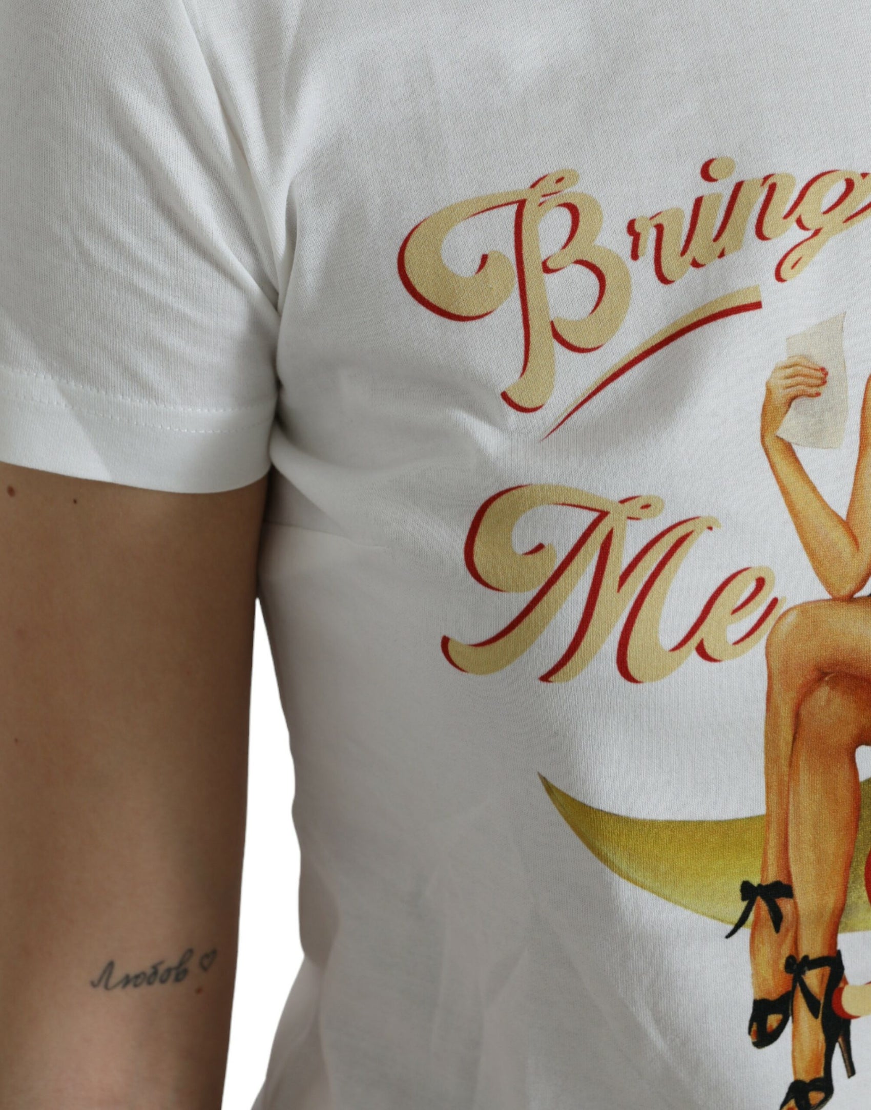 Elegantes weißes Rundhals-T-Shirt aus Baumwolle