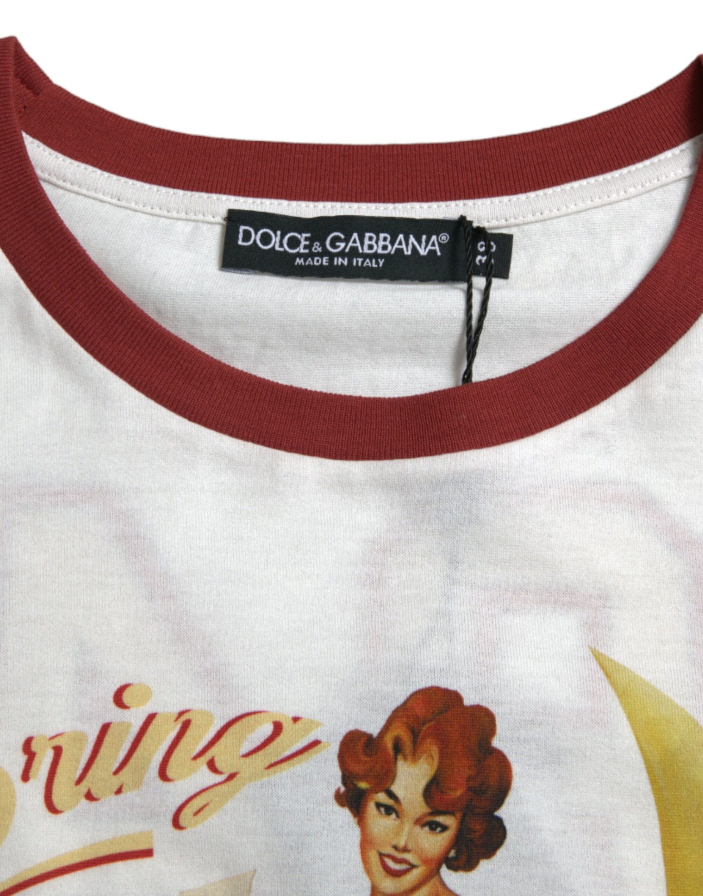 Elegante maglietta girocollo in cotone bianco