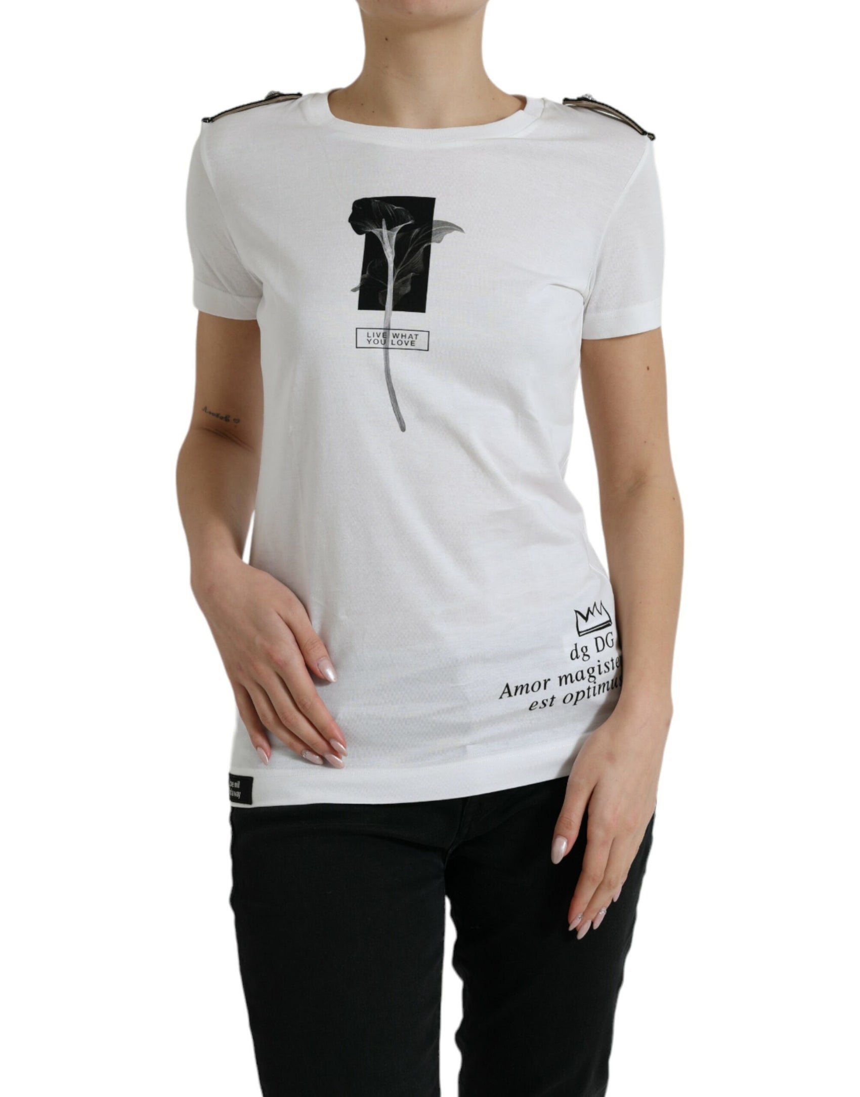 T-shirt girocollo monocromatica elegante