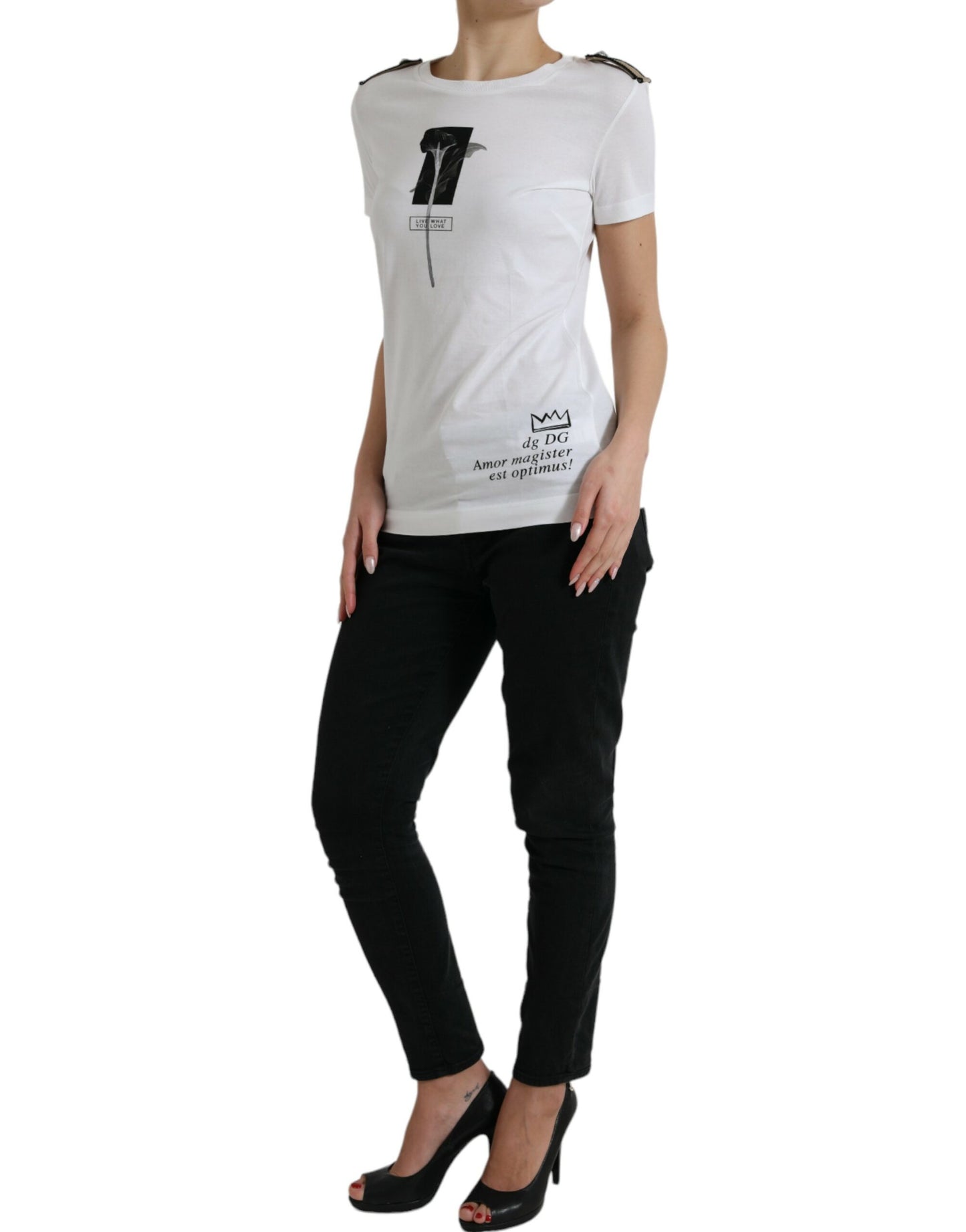 T-shirt girocollo monocromatica elegante