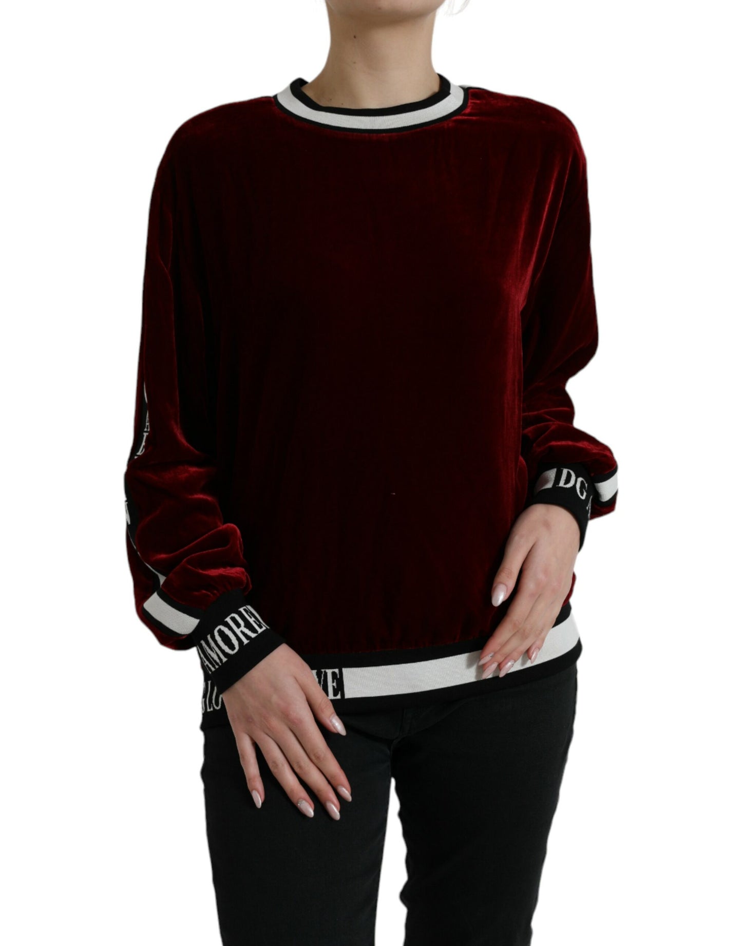 Elegante maglione in misto seta bordeaux